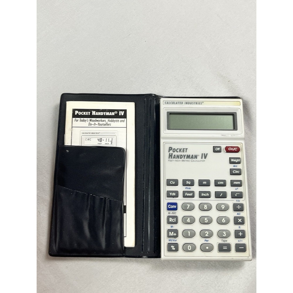 Pocket Handyman IV Calculator Feet Inch Metric 8545 w/Cover & Insert - Works